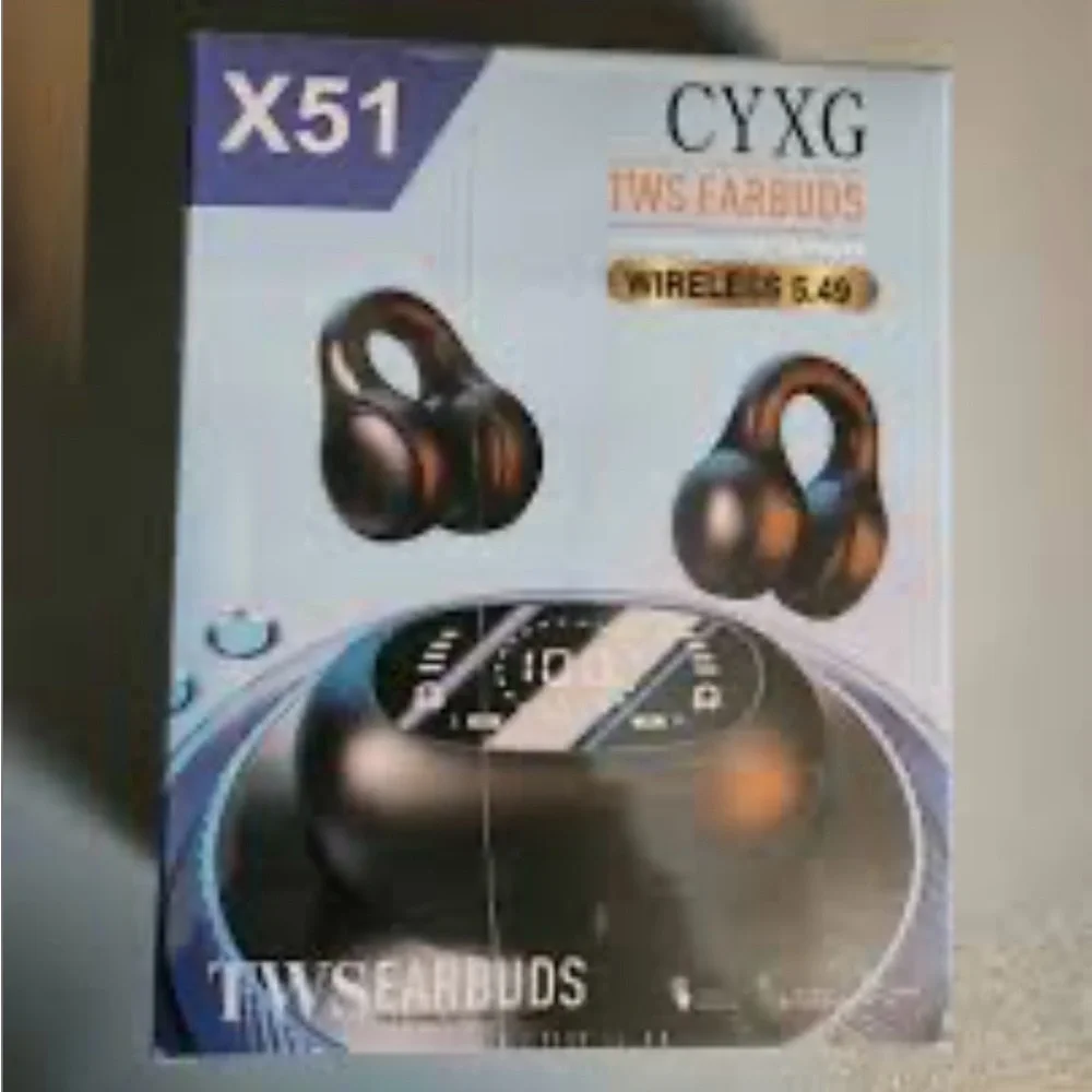TRUE WIRELESS STERO EARPHONES WIRELESS 5.49 MODEL X51 CHARGING STATION NIB BLACK - Picture 1 of 4